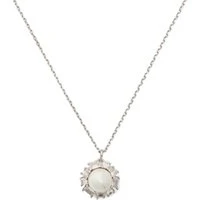 Silver Pearl Halo Necklace - 49cm