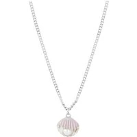 Silver Pearl Shell Pendant Necklace - Silver