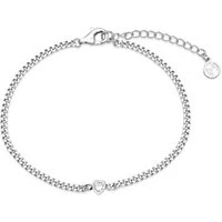 Silver Petite Heart Chain Bracelet - Silver