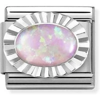 Silver Pink Opal Charm