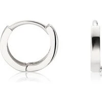 Silver Plain Huggie Earrings - 925 Silver