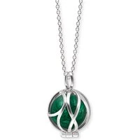 Silver Powerful Stone With Malachite Sphere Pendant Necklace - Silver