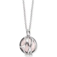 Silver Powerful Stone With Rose Quartz Sphere Pendant Necklace - Silver