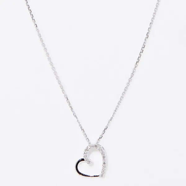 Silver Precious Heart Pendant Necklace