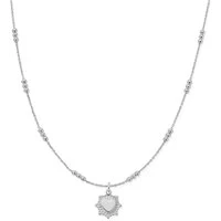 Silver Raised Heart Necklace - 56cm