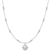 Silver Raised Star Necklace - 56cm