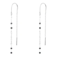 Silver Renata Interest Chain Thread Through Earring