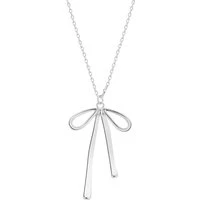 Silver Ribbon Bow Necklace