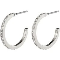 Silver Roberta Crystal Hoop Earrings