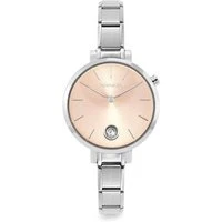 Silver & Rose Gold Paris Crystal Watch