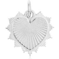 Silver Sacred Heart Charm - Silver