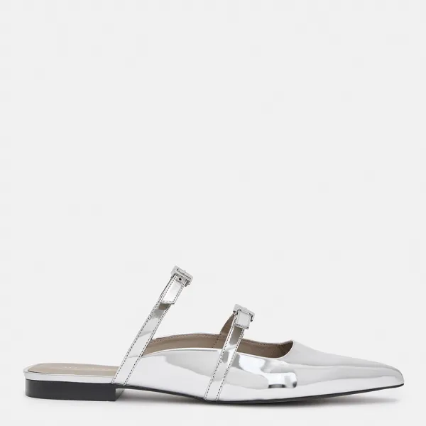 Silver Shar Flat Shoes - Silver