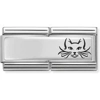 Silver shine Double Cat Charm