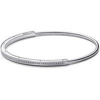 Silver Signature I-D Pavé Bangle - 17cm