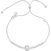 Silver Solitaire Square Bracelet - Silver