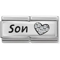 Silver Son Double Plate Charm