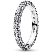 Silver Sparkling Band Ring - 56