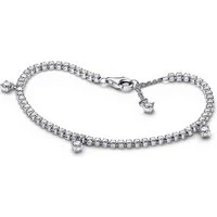 Silver Sparkling Drops Tennis Bracelet - 16cm