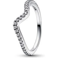 Silver Sparkling Wave Ring - 50