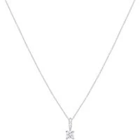 Silver Square Crystal Necklace - 925 Silver