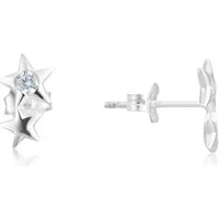 Silver Star CZ Kids Stud Earrings - Silver