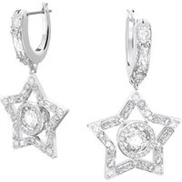 Silver Stella Star Huggie Earrings