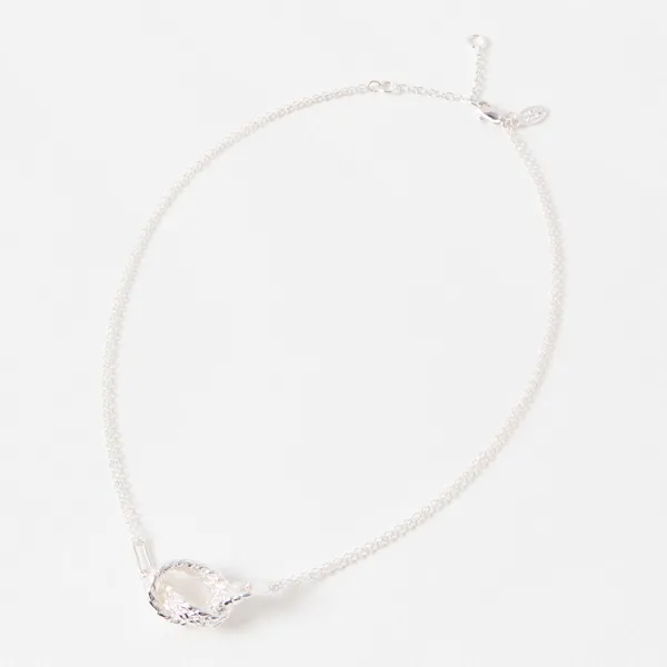 Silver Suzie Twisted Rope Pendant Necklace