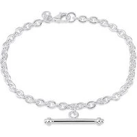 Silver T-Bar Bracelet - Silver