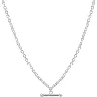 Silver T-Bar Necklace - Silver