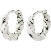 Silver Taffy Recycled Hoop Earrings - Silver