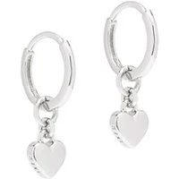 Silver Tiny Heart Huggie Earrings