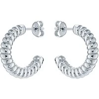 Silver Tottie Twist Hoop Earrings - Silver