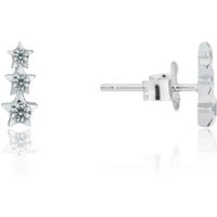 Silver Triple Star Earrings - Silver