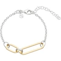 Silver Two Toned Bracelet - 16cm