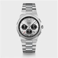 Silver Vigoureux Black Chrono Watch - Silver