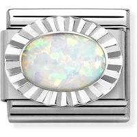 Silver White Opal Charm