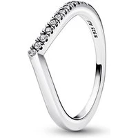 Silver Wish Half Sparkling Ring - 48