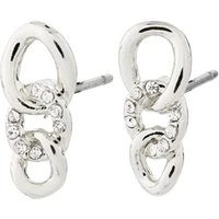 Silver Wrenley Links Stud Earrings - Silver