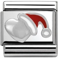 SilverShine Santa Heart Charm - Silver