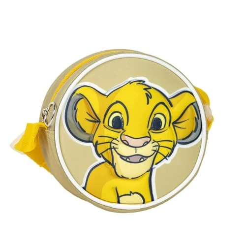 Simba Disney Girls Round Shoulder Bag Walking Bag, yellow, 13 X 13 X 4 cm