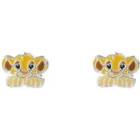 Simba Enamel Stud Earrings - Silver