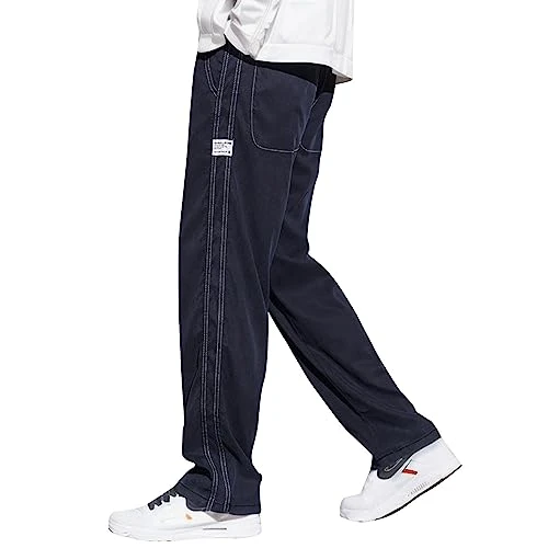 Simple Plain Streetware Comfort Stretch Denim Men's Trousers Casual Straight Leg Jeans Elastic Wide Jeans Long Size Outdoor Trousers Straight Relaxation Trousers Baggy Jeans Relaxation Trousers,