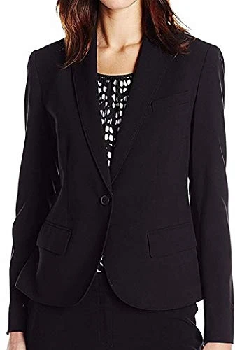 Single-Button Blazer - Black - 0