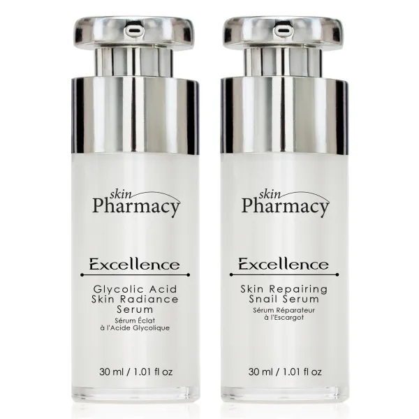skinPharmacy Anti-Ageing Excellence Glycolic Acid Serum & Skin Repairing Snail Serum Set - Transparent