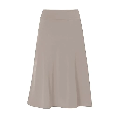 Skirts for Women UK High Waist Women's Skirts Solid Color Summer Midi Skirts Knee Length Casual Skirts Soft A Line Skirt Stretch Lightweight Plain Elegant Skirts Swing Soft Skirt Seiz S-XXL Beige