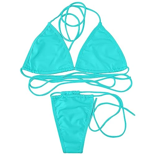 Sky Blue Bikini Set Size 6 High Waisted Monokini Swimsuit with Bikini Bottoms Breathable Hight Cut High Waisted Bikini Set for Women Strapless Bikini Spring Sale Travelling Essentials