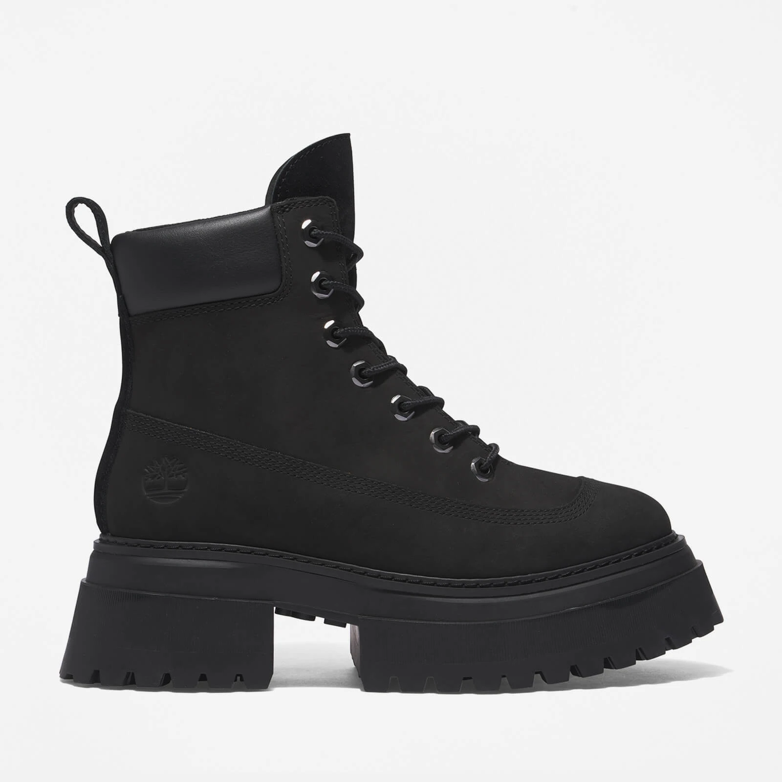Sky Nubuck Leather Platform Boots - UK - Black