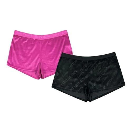 Sleep Shorts Velvet 2 Piece Designer Sleepwear Set for Women | 2 Pack Sleep Shorts, Magenta/Black, L