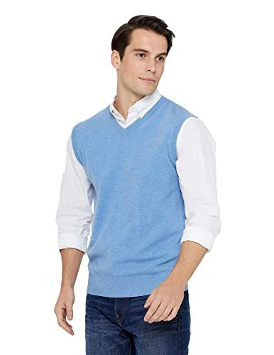 Sleeveless Sweater Vest - V-Neck Pullover for Men Made with 100% Pure Cashmere Sourced from Inner Mo