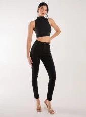 Slim Fit Seam Detail Trousers BLACK Slim Fit Seam Detail Trousers BLACK